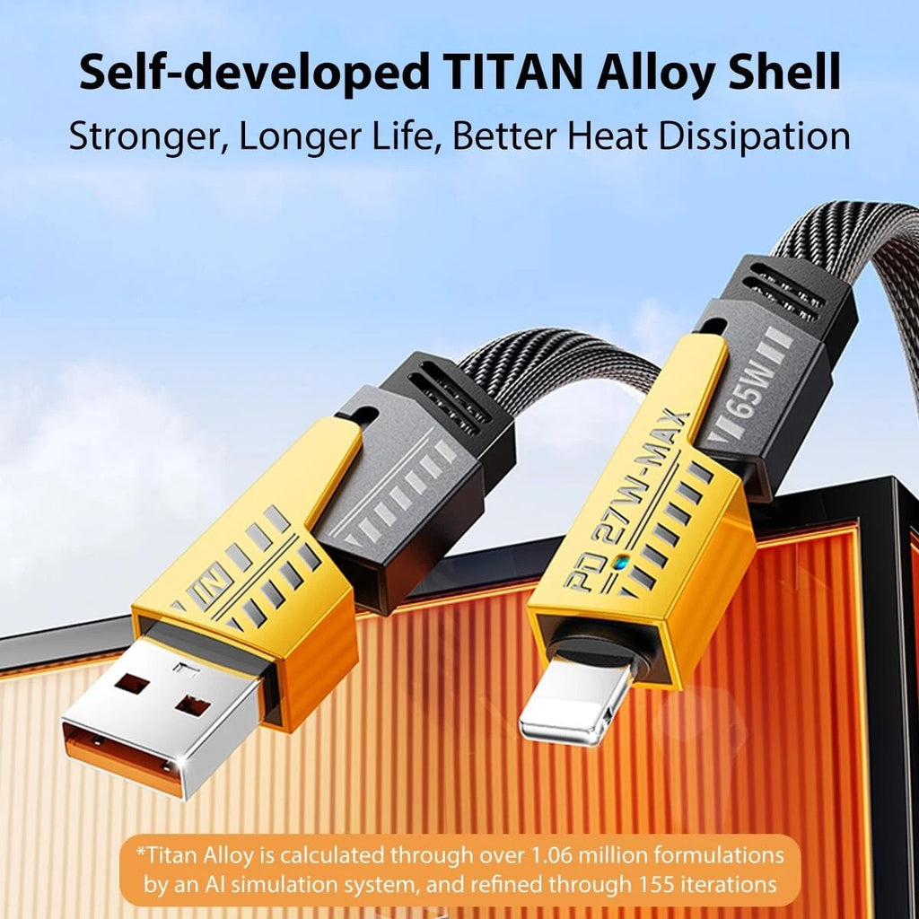 3Ft 65W 4 in 1 Multi Charging Cable Flat Braided USB C Charge Cord Transfer lot