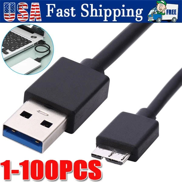 Micro USB 3.0 Cable High Speed Data SYNC For HDD External Hard Drive LOT