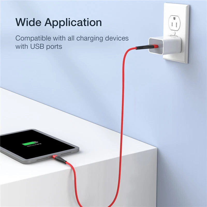 Type C USB A Fast Charging Charger Cable Cord For iPhone 15 16 Samsung S21 S20
