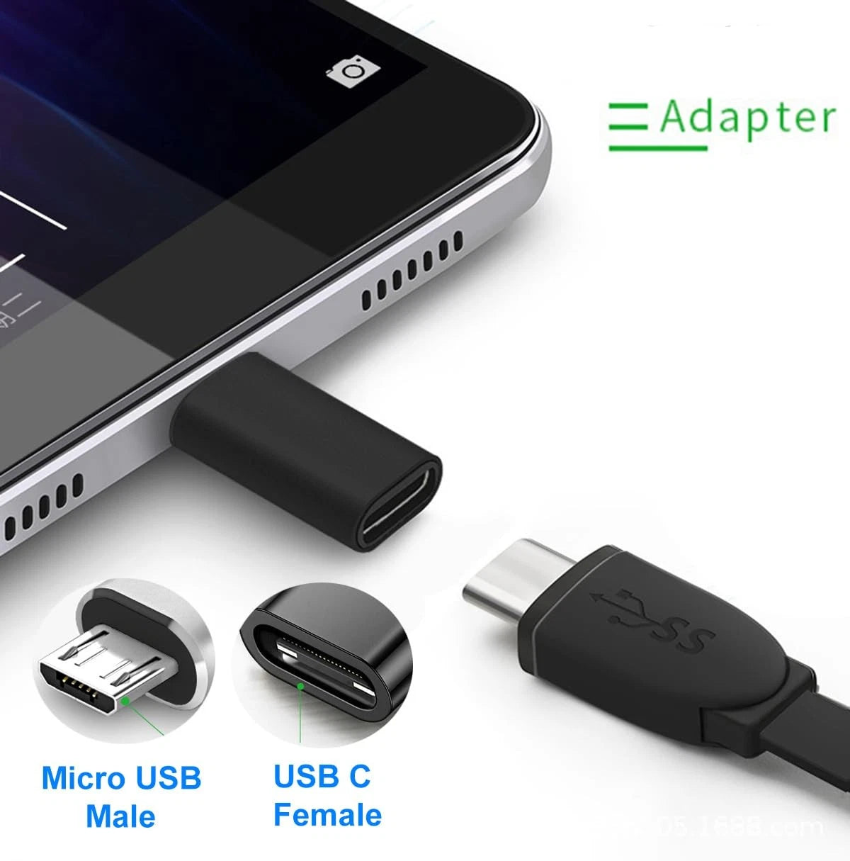Type C Female to Micro USB Male Port Converter Charge Data Sync Adapter Lot