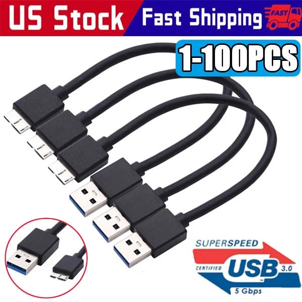 Micro USB 3.0 Cable High Speed Data SYNC For HDD External Hard Drive LOT