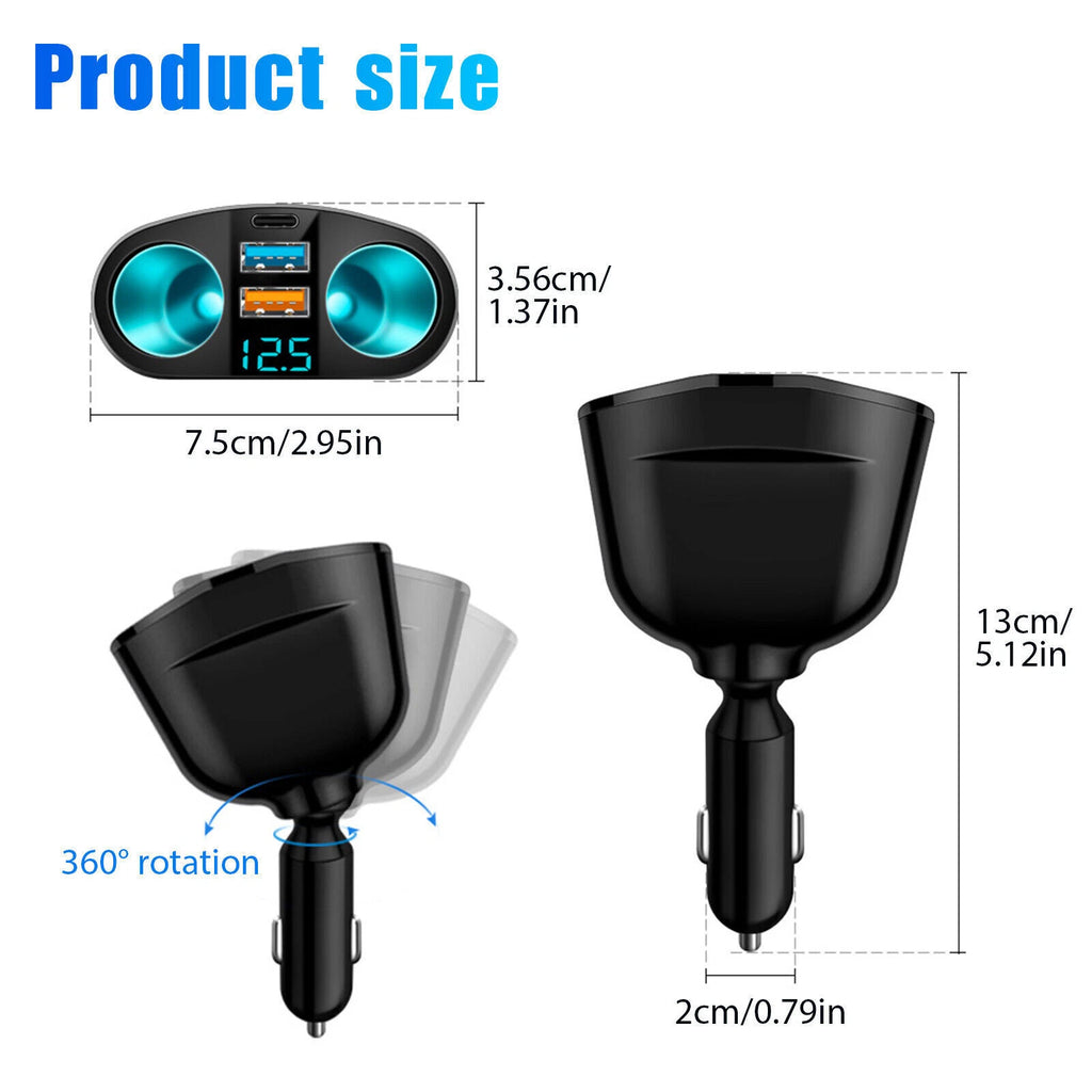 Outlet Dual USB Car Cigarette Lighter Socket Splitter Power Adapter Charger lot