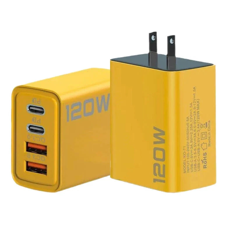120W 4-Port USB C Fast Wall Charger Block All Cell Phone 16 15 13 11 X iPad lot
