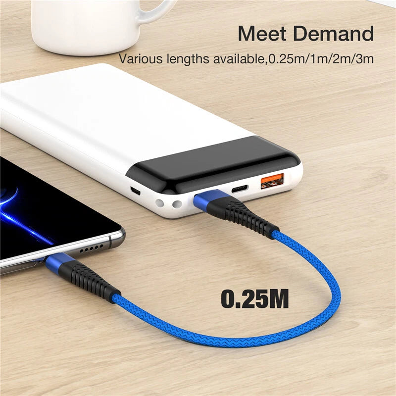 Type C USB A Fast Charging Charger Cable Cord For iPhone 15 16 Samsung S21 S20