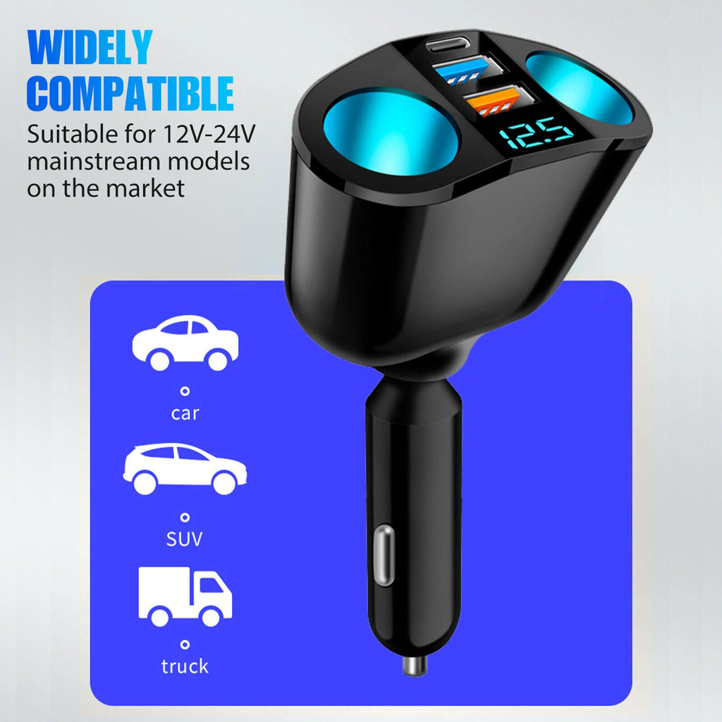 Outlet Dual USB Car Cigarette Lighter Socket Splitter Power Adapter Charger lot