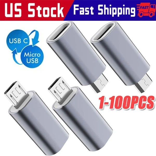 Type C Female to Micro USB Male Port Converter Charge Data Sync Adapter Lot