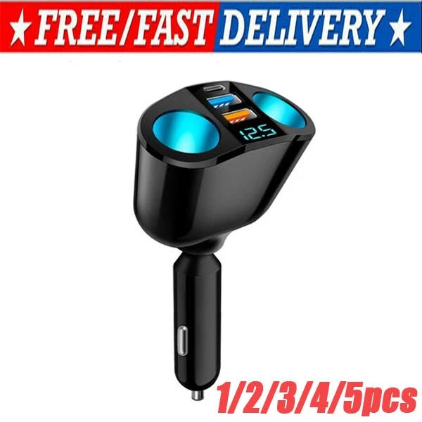 Outlet Dual USB Car Cigarette Lighter Socket Splitter Power Adapter Charger lot