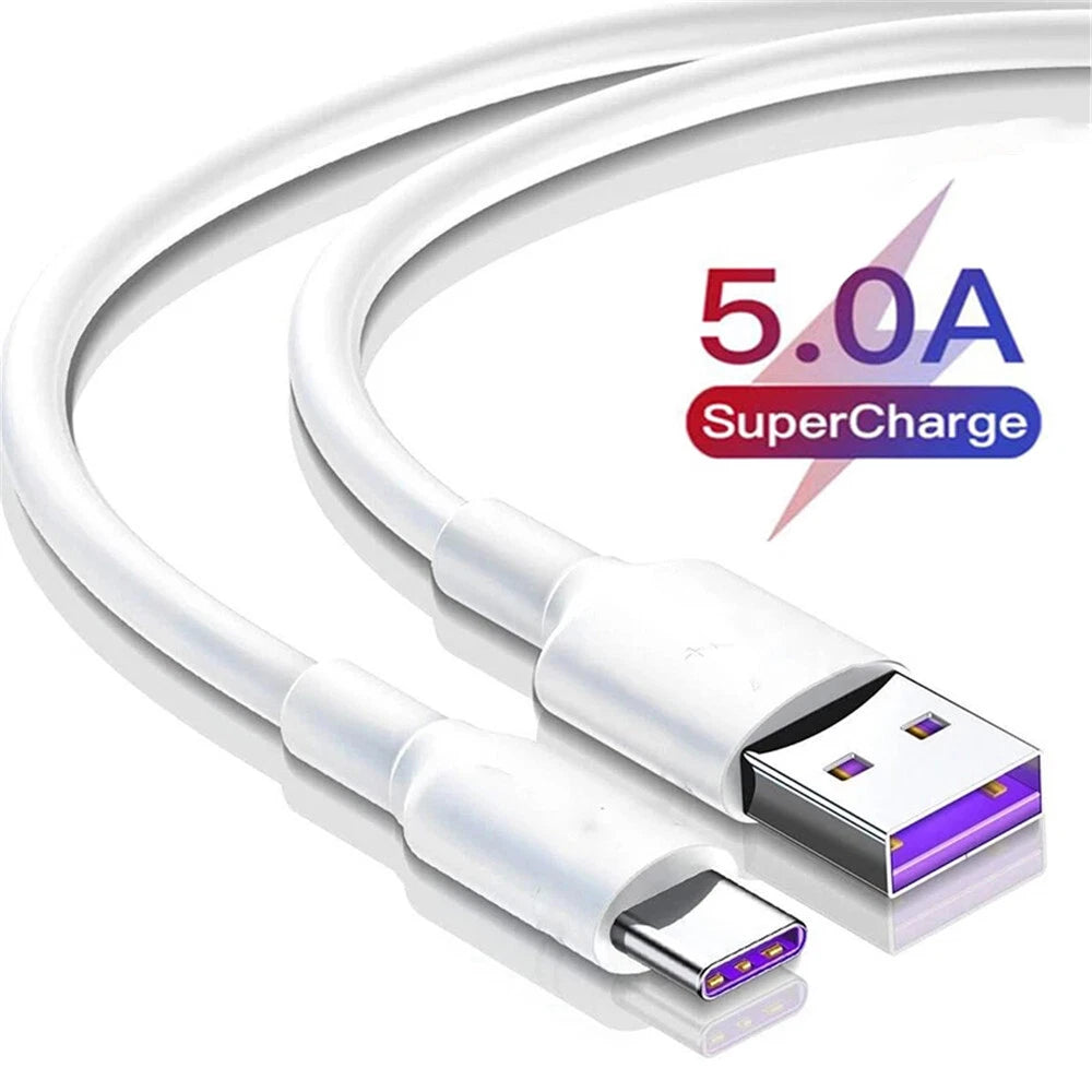 USB Type C Data Cable 5A Fast Charging USB-A to USB-C Charger lot Cord For Phone