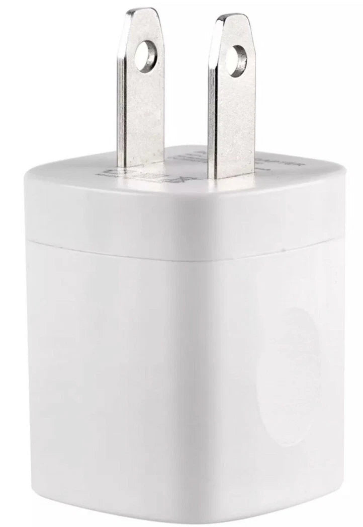 2x White 1A USB Power Adapter AC Home Wall Charger US Plug FOR iPhone 5 6 7 8 X