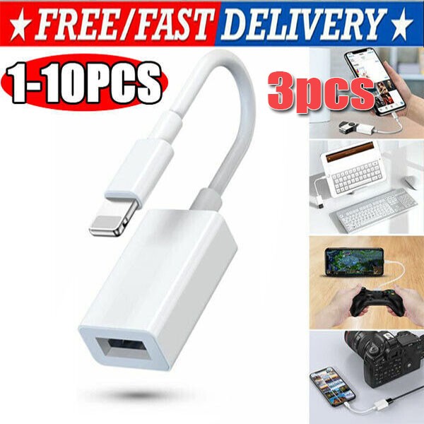 To Camera USB Female OTG Connector Adapter Cable For Apple iPhone iPad iPod lot