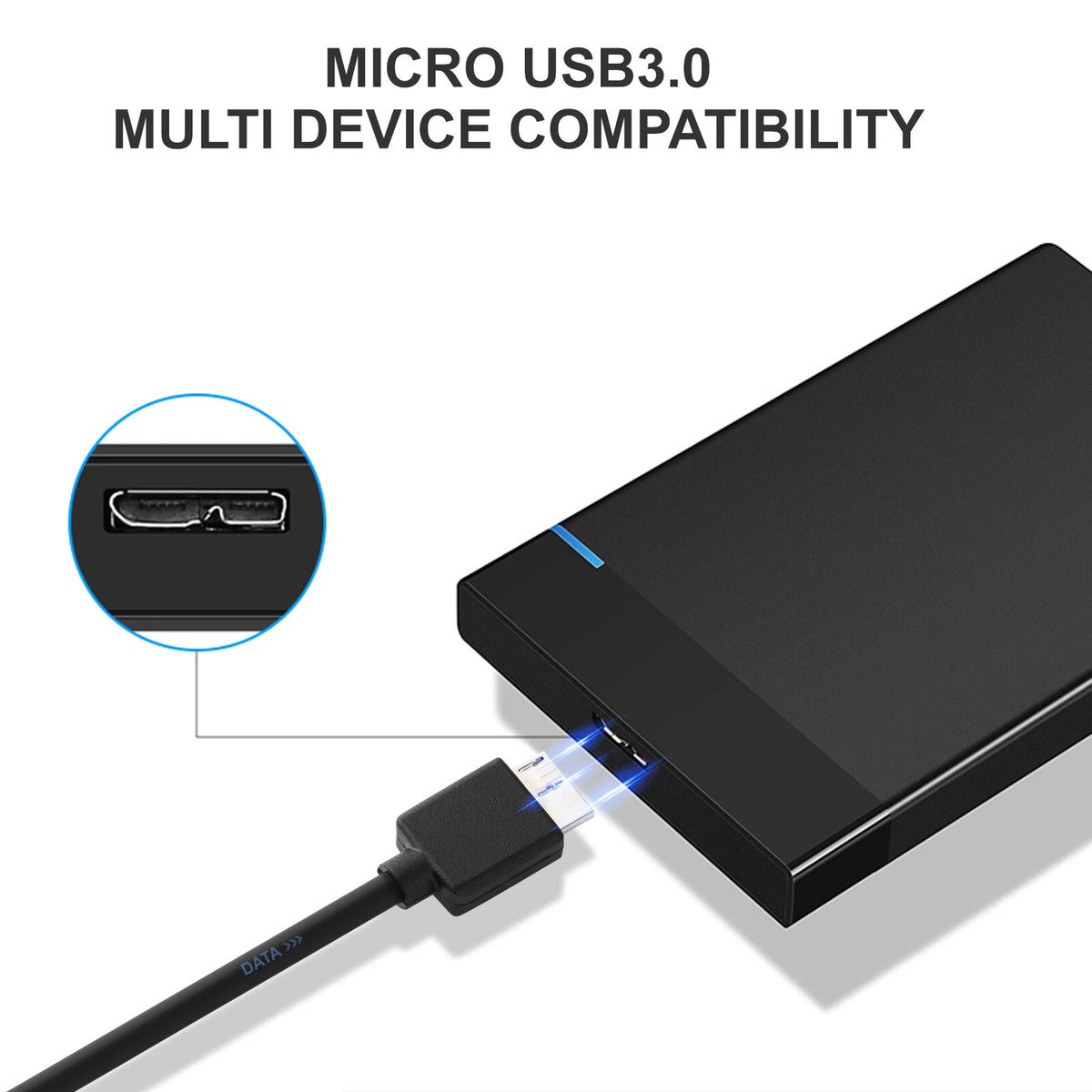 Micro USB 3.0 Cable High Speed Data SYNC For HDD External Hard Drive LOT